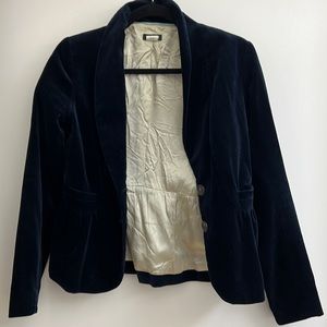 J. Crew Navy Velvet Blazer Size 2
